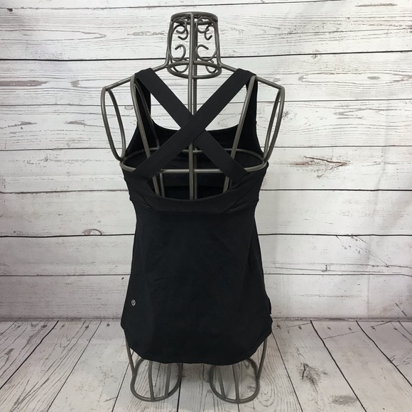 lululemon athletica Tops - Lululemon Athletica Black Cross Back Tank Top